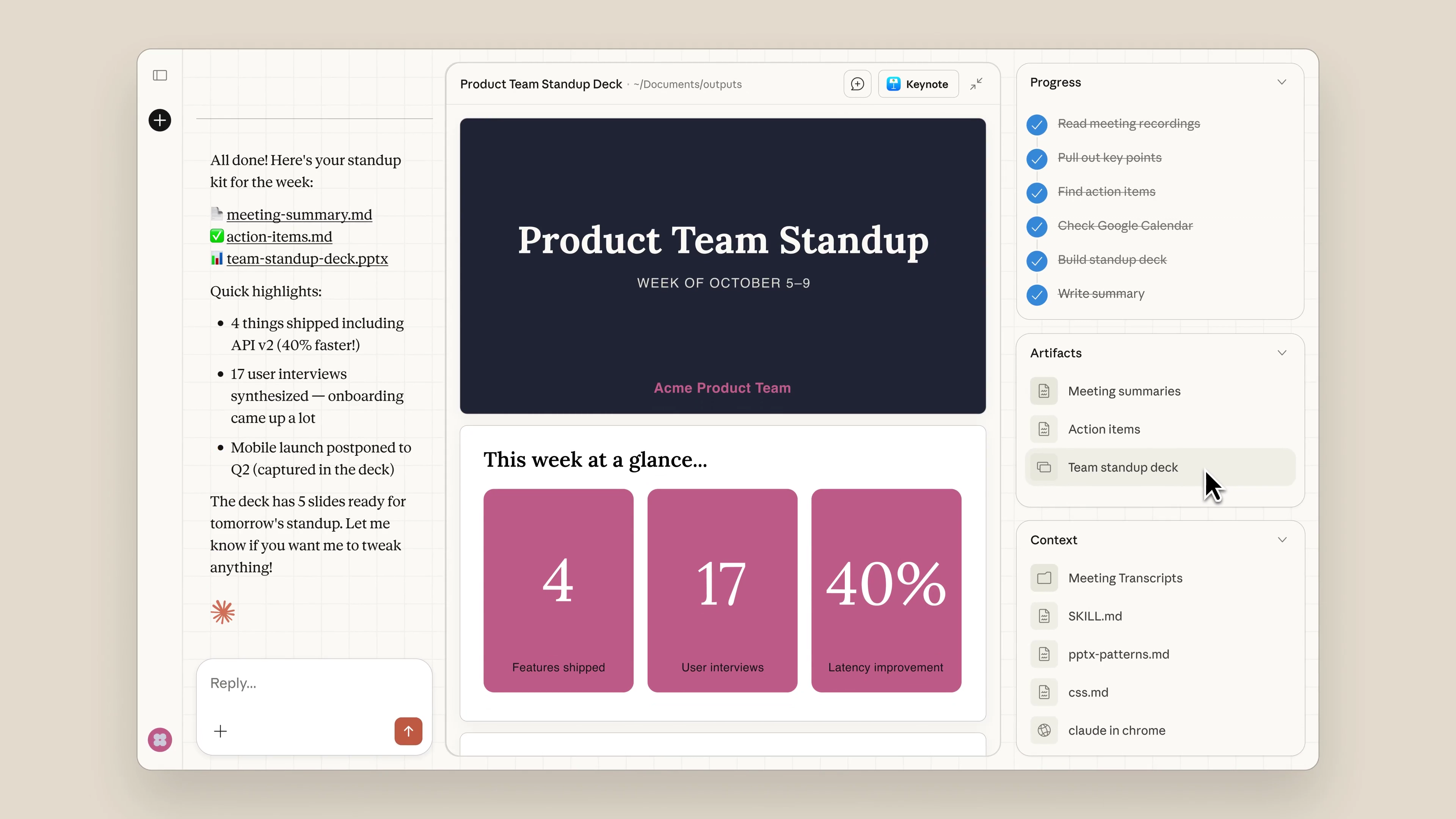 Claude Cowork Interface